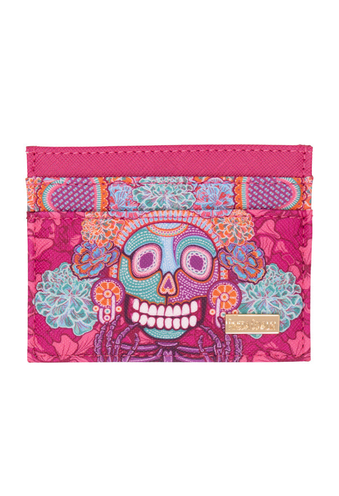 Tarjetero Kuxtal Saffiano Día de Muertos Catrina