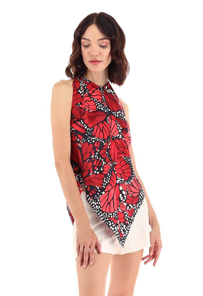 Blusa Cuello Ajustable Mariposa Macro
