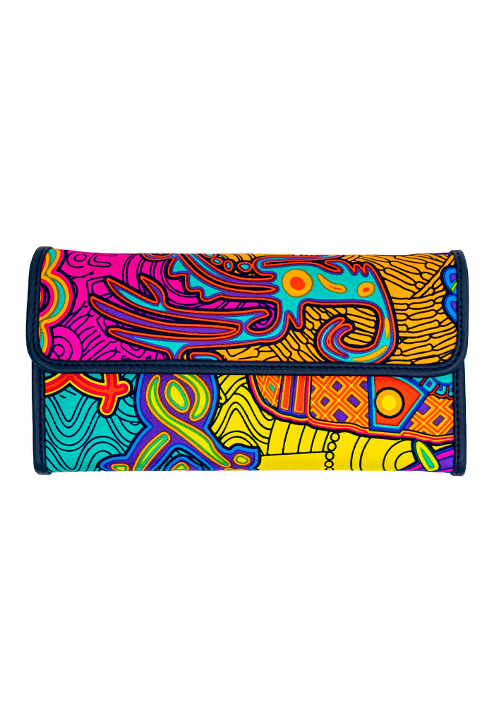 Cartera Bolsillo Negro Diosas Mexicas