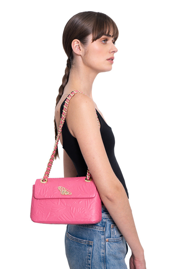 Bolsa Tusbel Piel Mini Grabado Mariposa