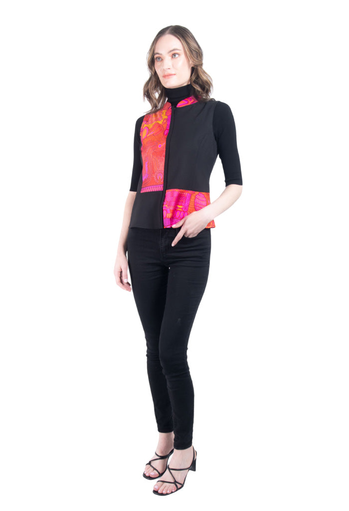 Chaleco Combinado Diosas Mexicas Purpura Rojo