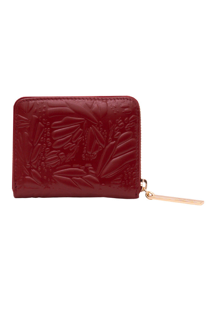 Cartera Chica Piel Grabado Mariposa