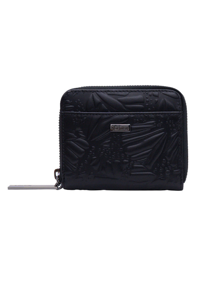 Cartera Chica Piel Grabado Mariposa