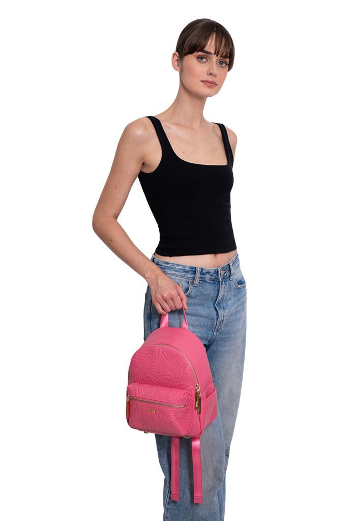 Mini Backpack Nuuk de Piel Grabado Mariposa