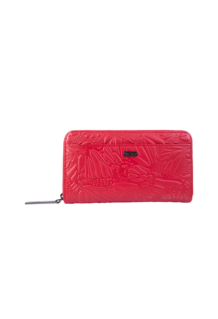 Cartera Grande Piel Grabado Mariposa