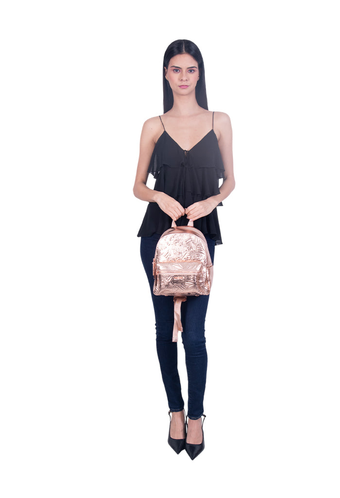 Mini Backpack Nuuk de Piel Grabado Mariposa