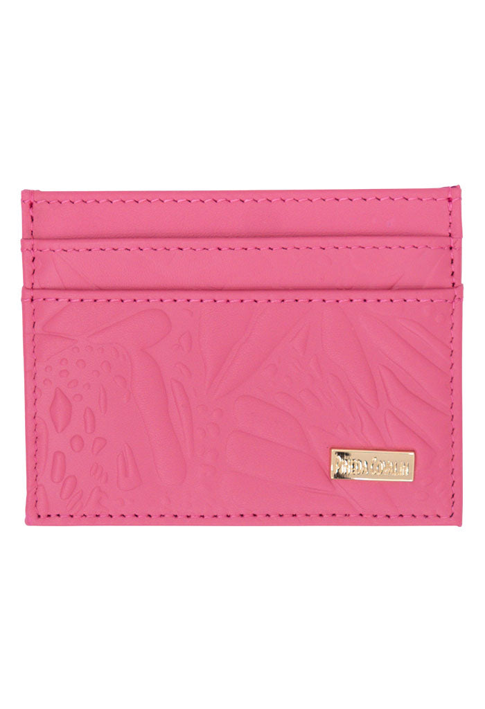 Tarjetero Kuxtal Piel Grabado Mariposa