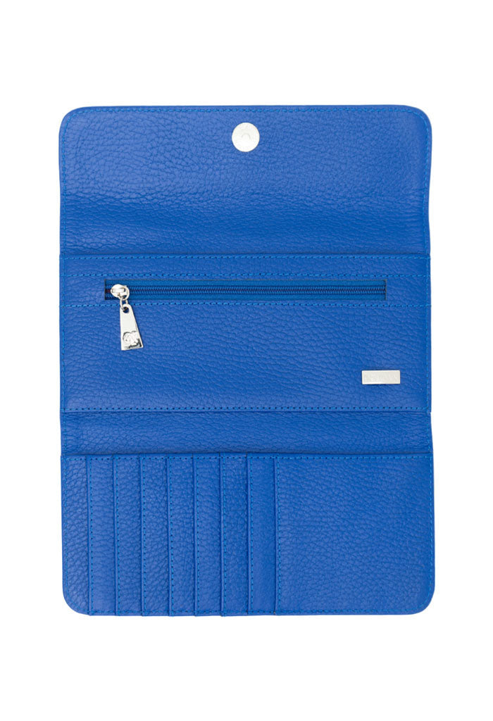 Cartera Bolsillo Azul Acero Máscara de Jade