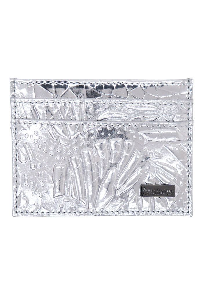 Tarjetero Kuxtal Piel Grabado Mariposa