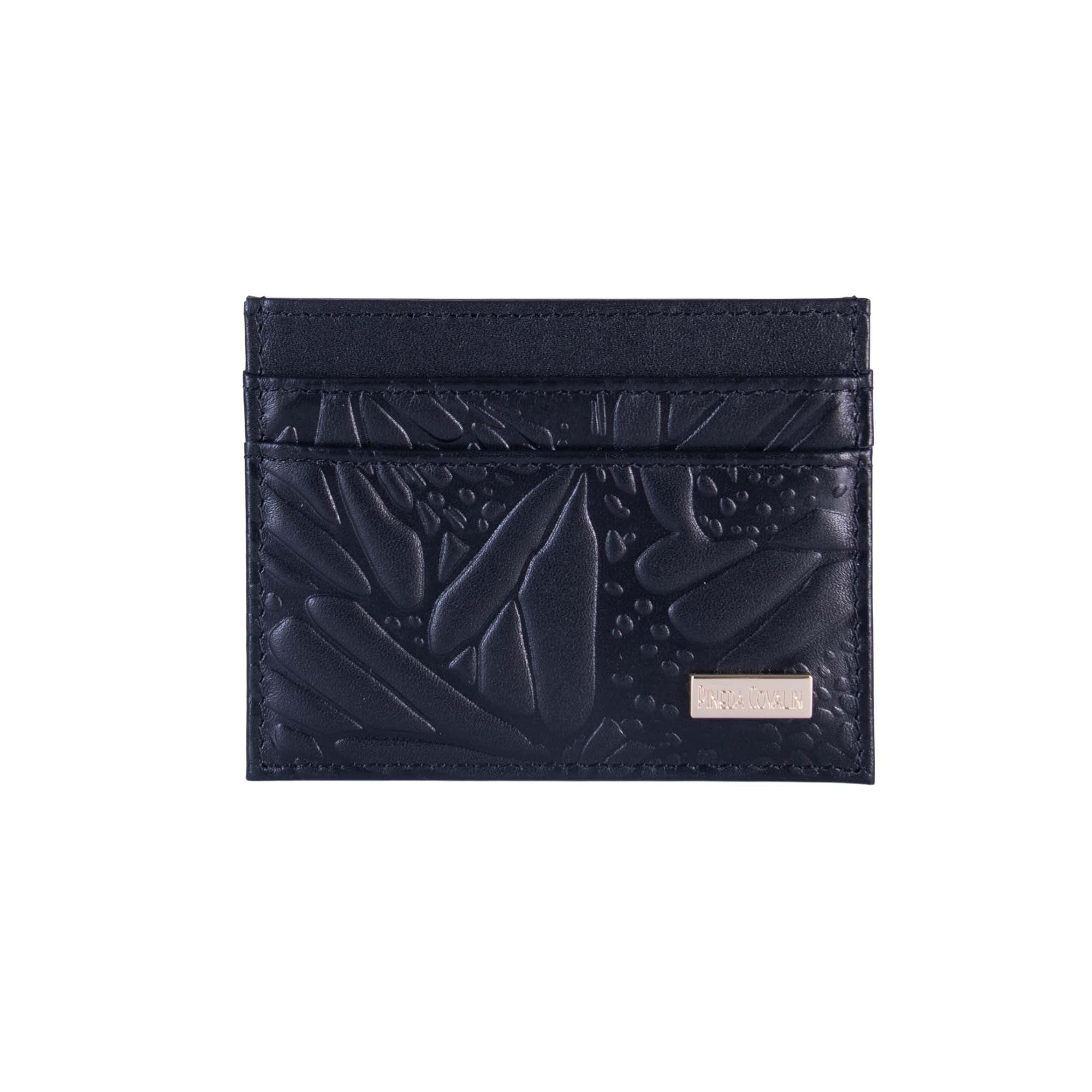 Tarjetero Kuxtal Piel Grabado Mariposa