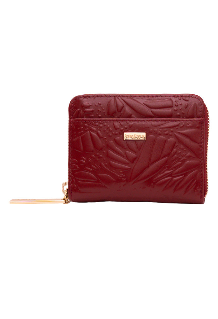 Cartera Chica Piel Grabado Mariposa