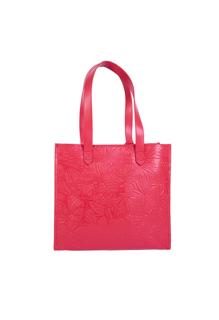 Tote Xunaán de Piel Grabado Mariposa