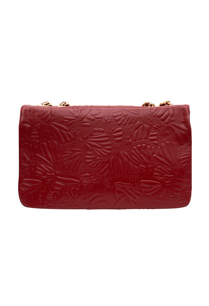 Bolsa Tusbel Piel Grabado Mariposa