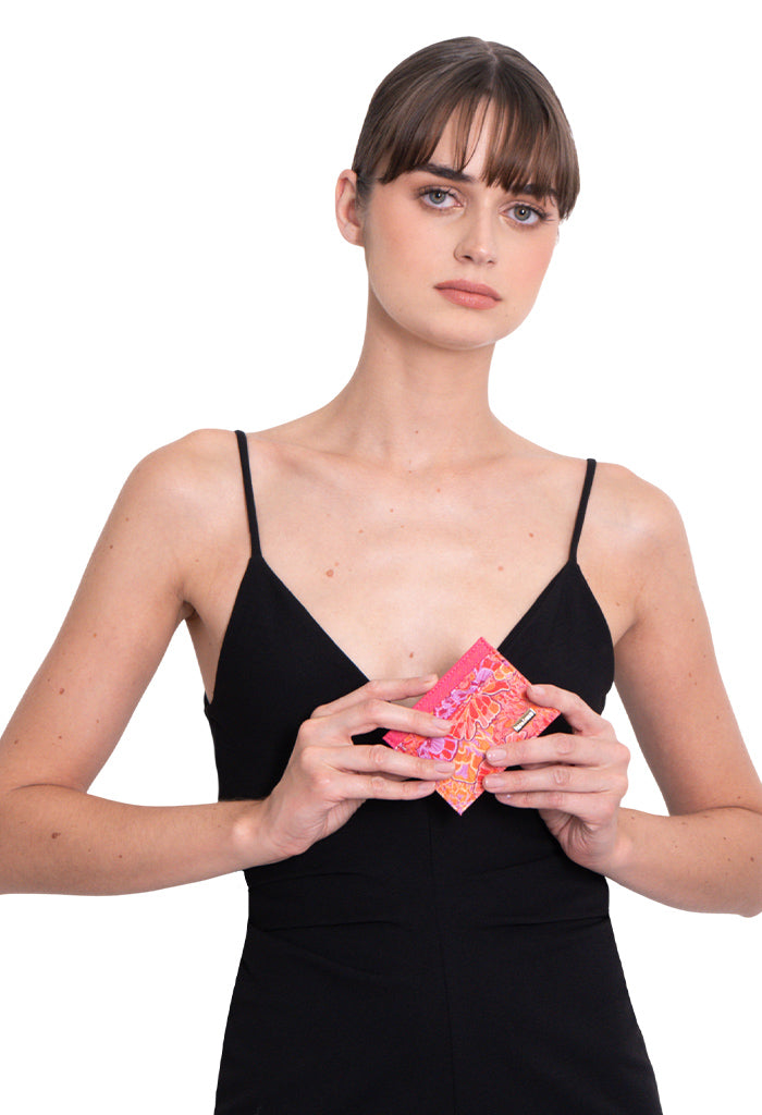 Tarjetero Kuxtal Saffiano Cempasúchil Ofrenda