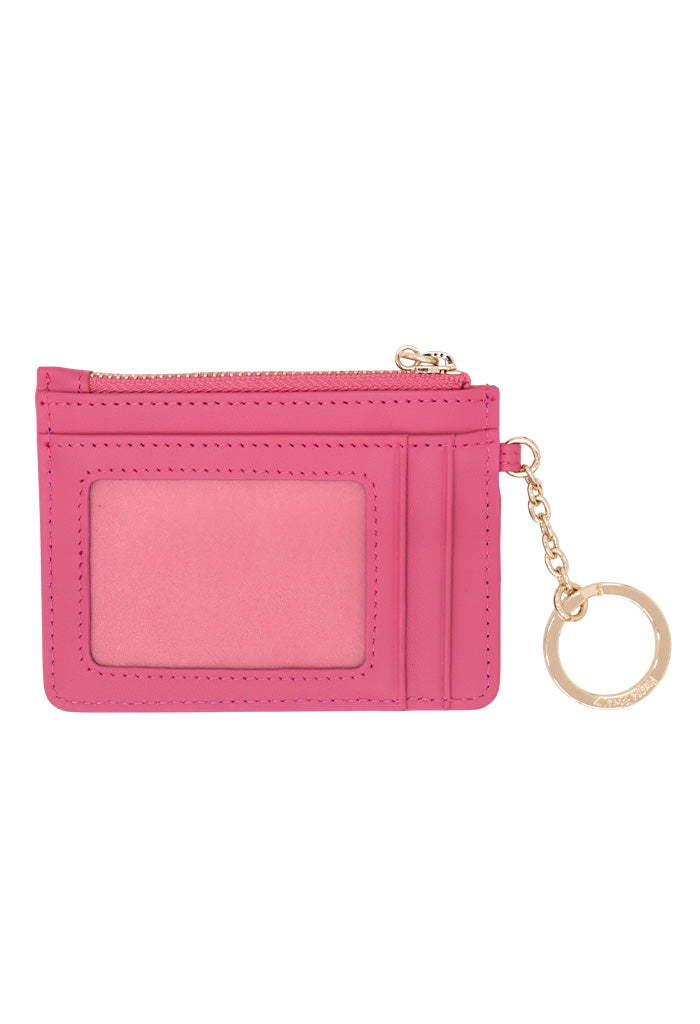 Tarjetero c/llavero Neek de Piel Grabado Mariposa