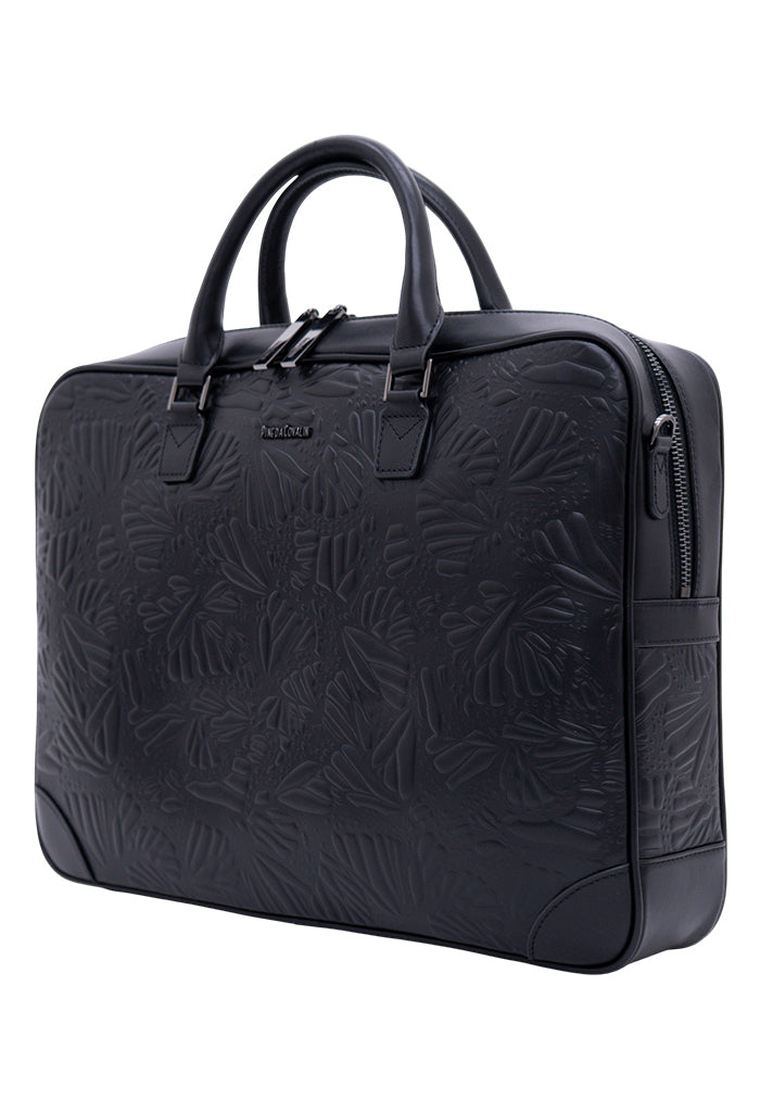 Porta Laptop Tseél de Piel Grabado Mariposa