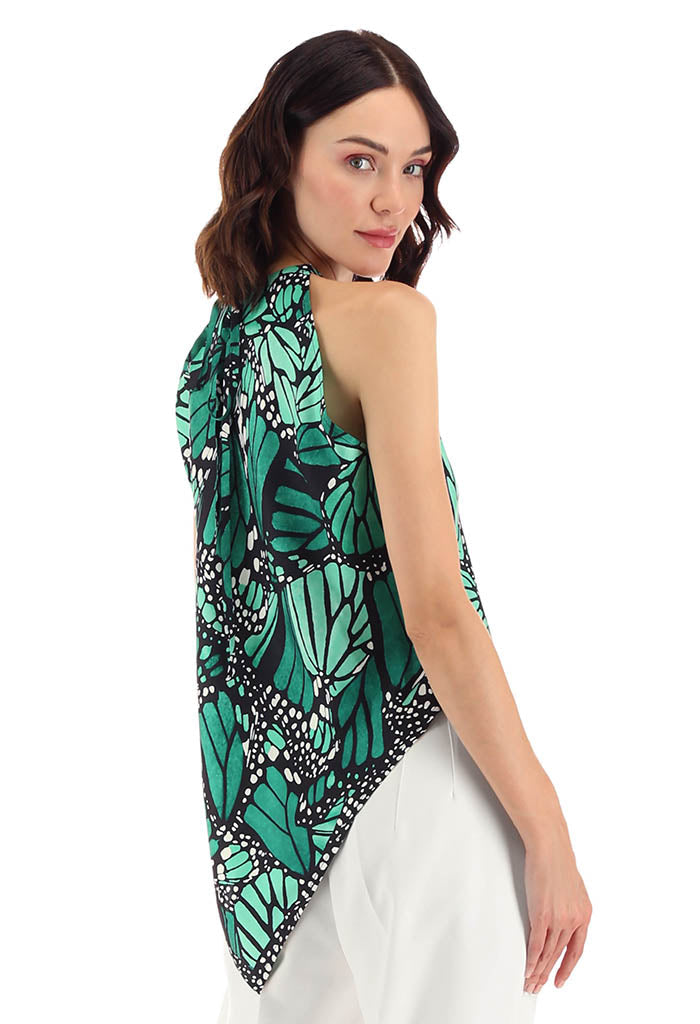 Blusa Cuello Ajustable Mariposa Macro