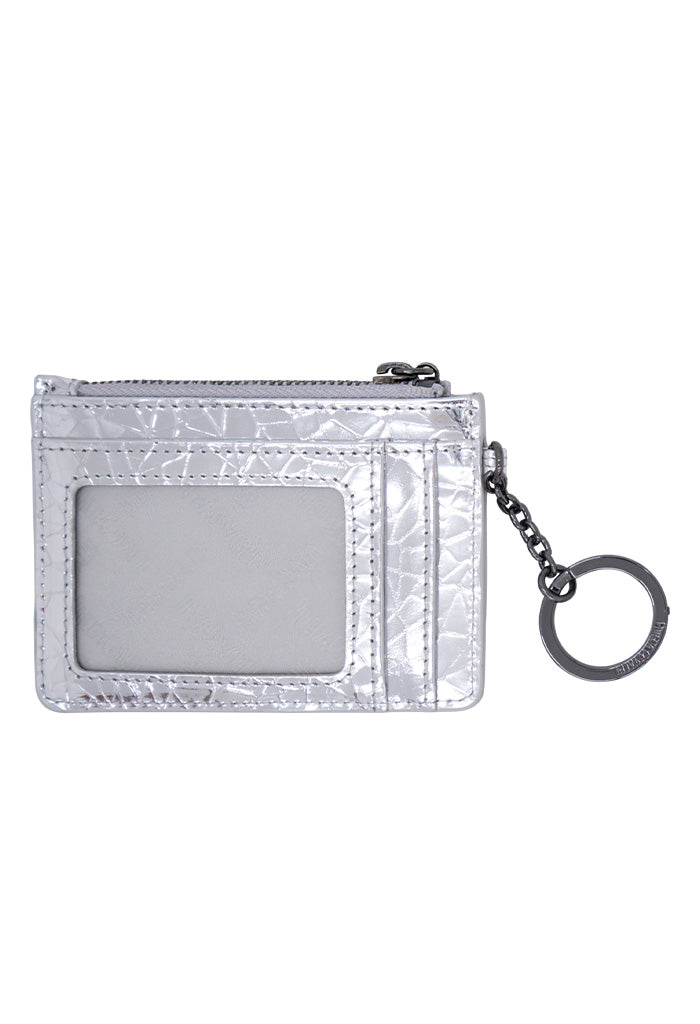 Tarjetero c/llavero Neek de Piel Grabado Mariposa