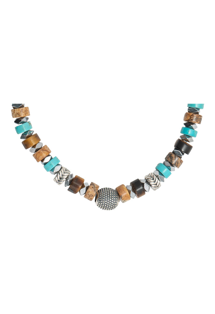 Pulsera con dije Plata Turquesa Ojo de Tigre