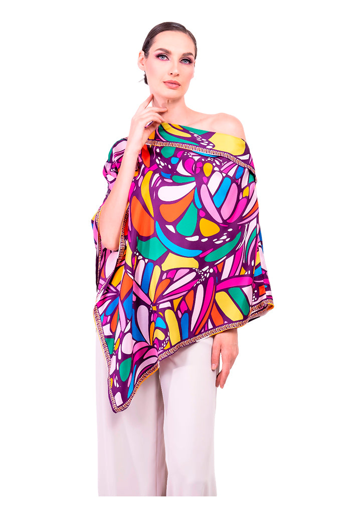 Poncho Mariposa Abstracta