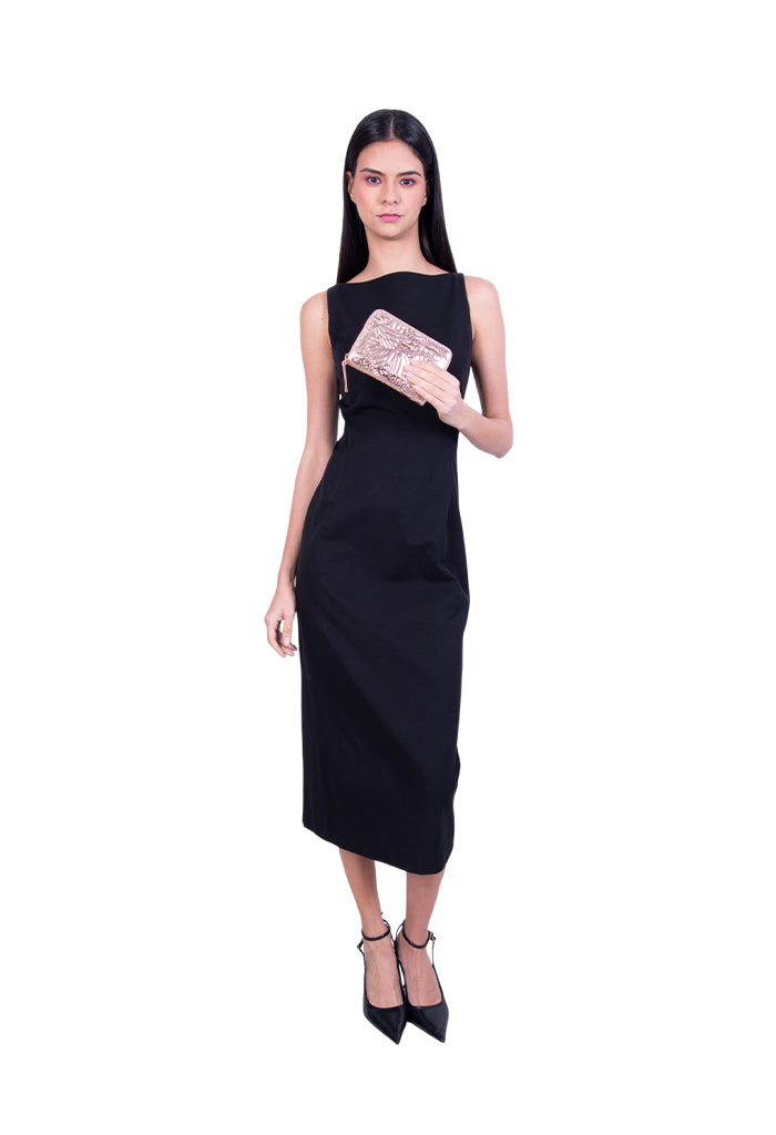 Cartera Mediana Piel Grabado Mariposa