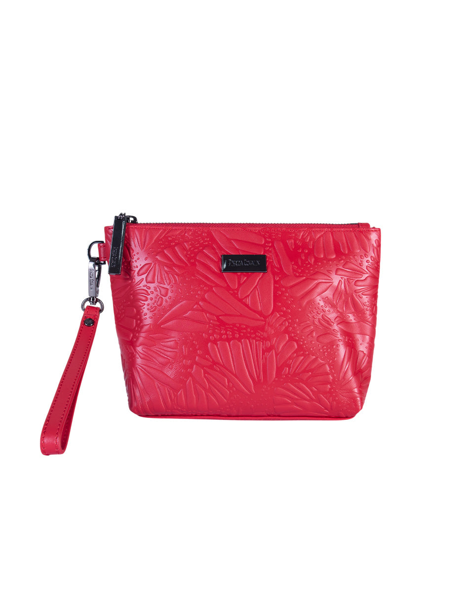 Cosmetiquera Piix de Piel Grabado Mariposa