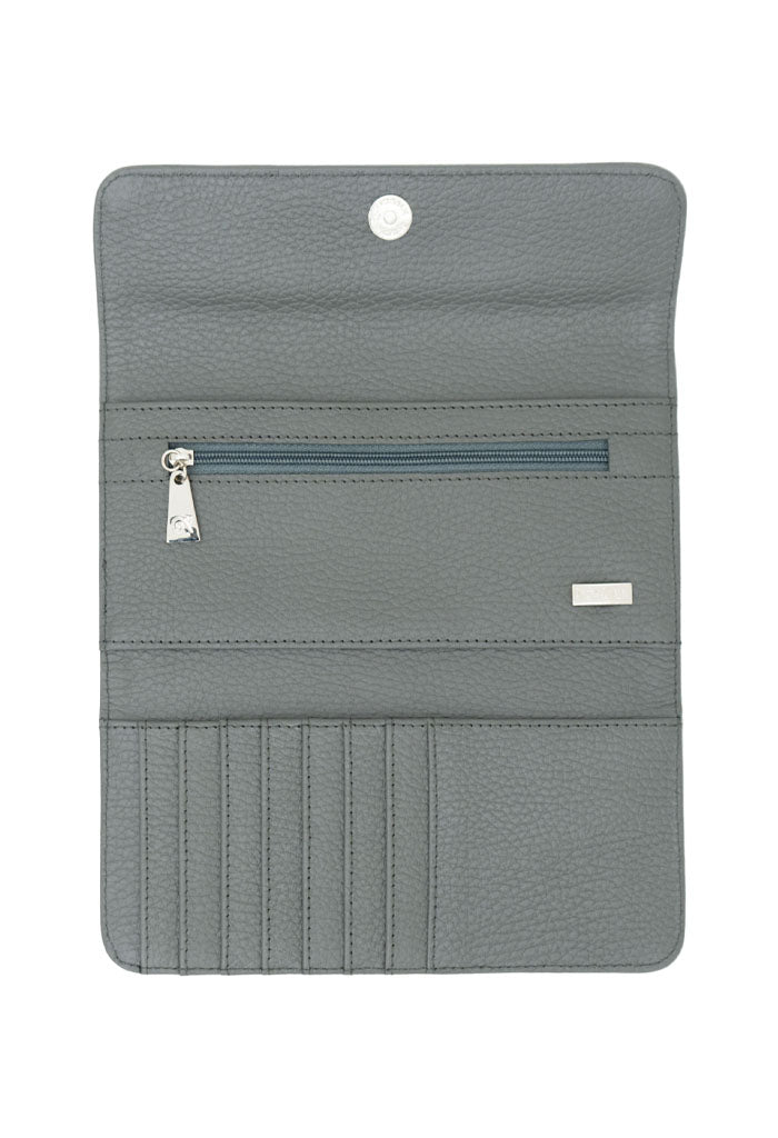 Cartera Bolsillo Azul Acero Máscara de Jade