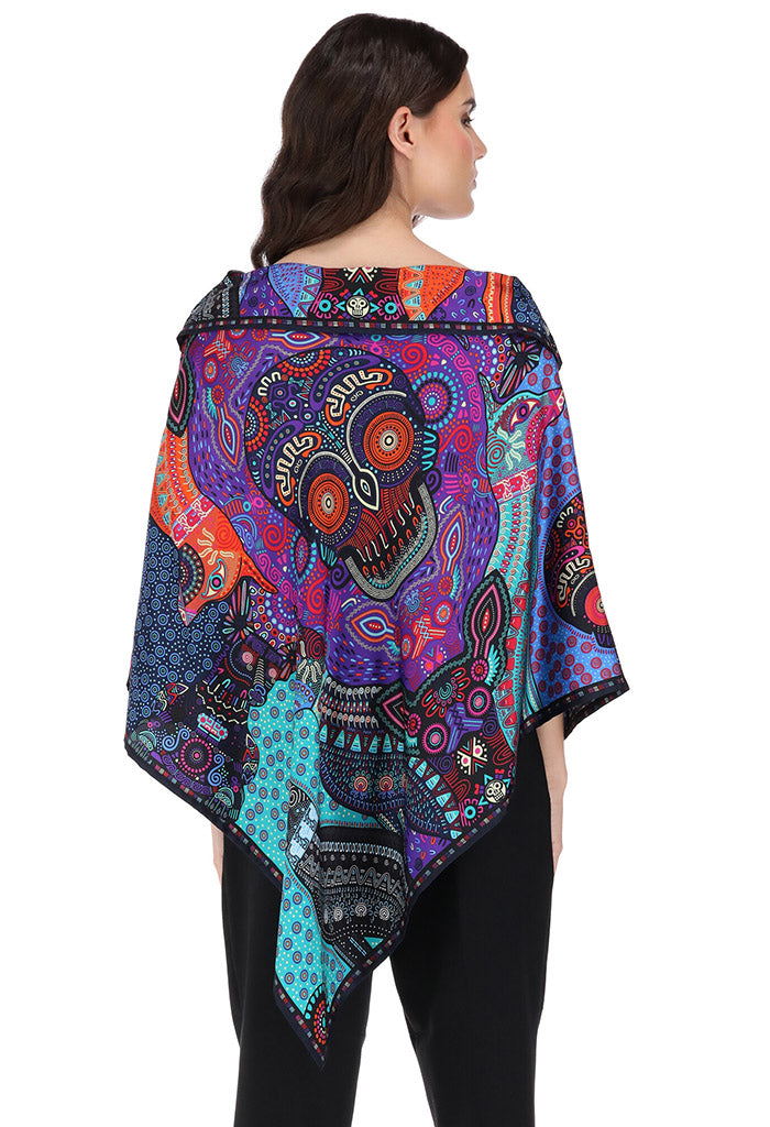 Poncho Día de Muertos Mictlán