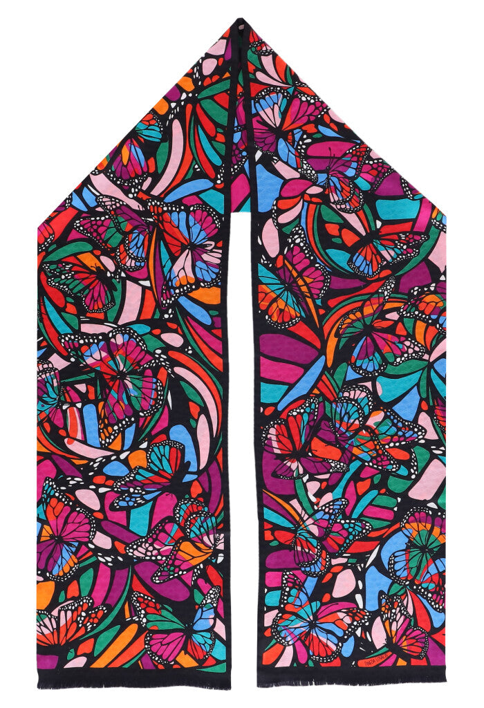 Bufanda Doble Vista Vuelo Mariposa