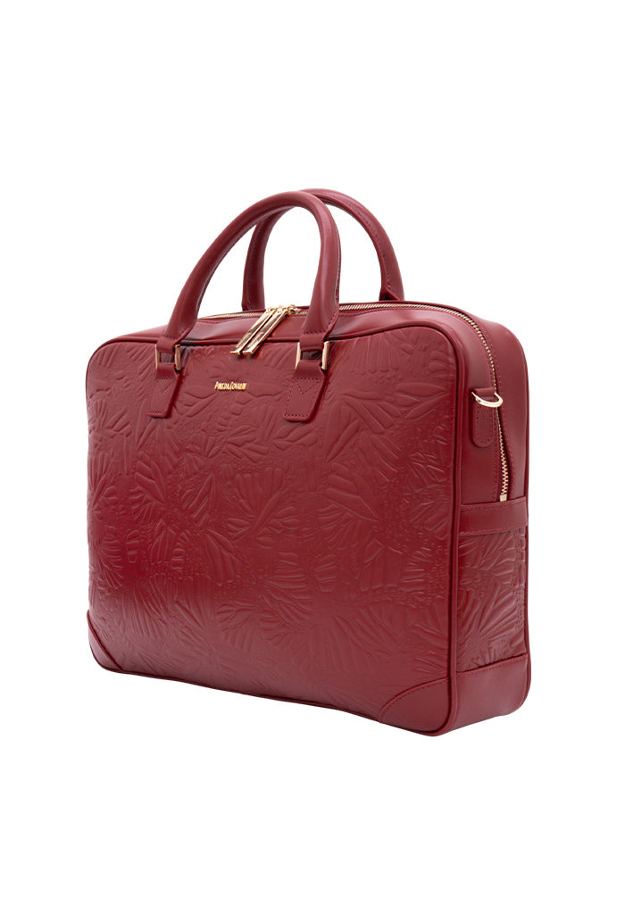 Porta Laptop Tseél de Piel Grabado Mariposa