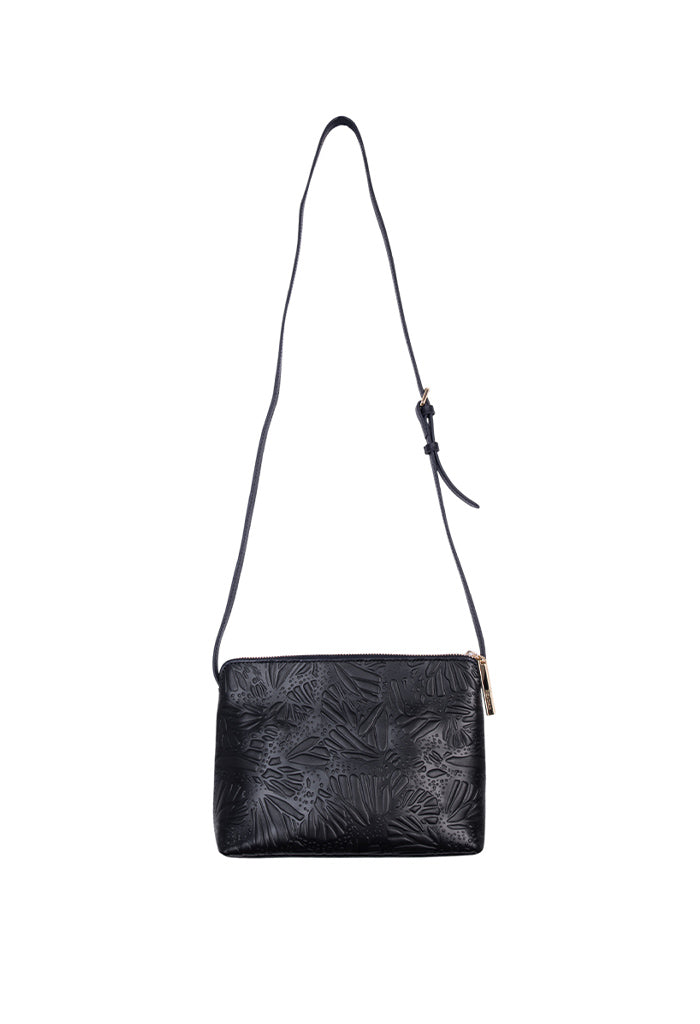 Bolsa Yaakun de Piel Grabado Mariposa