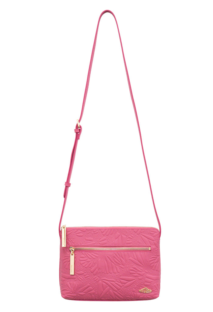 Bolsa Yaakun de Piel Grabado Mariposa