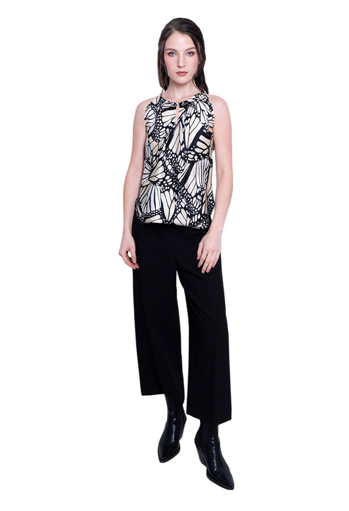 Blusa Cuello Ajustable Mariposa Macro