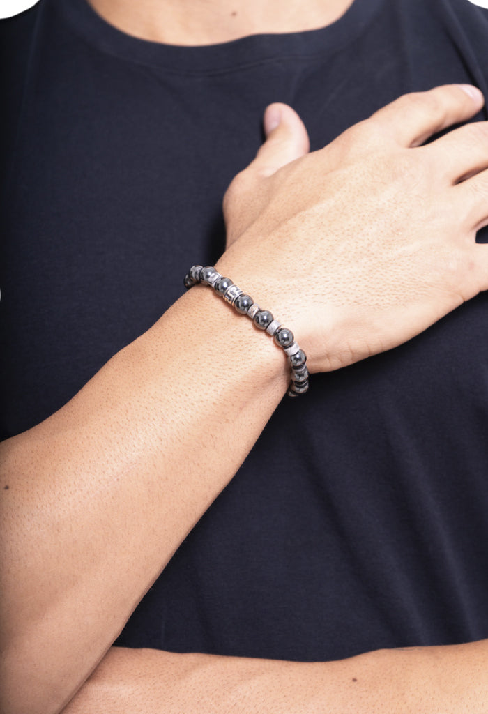 Pulsera con Greca Hematita