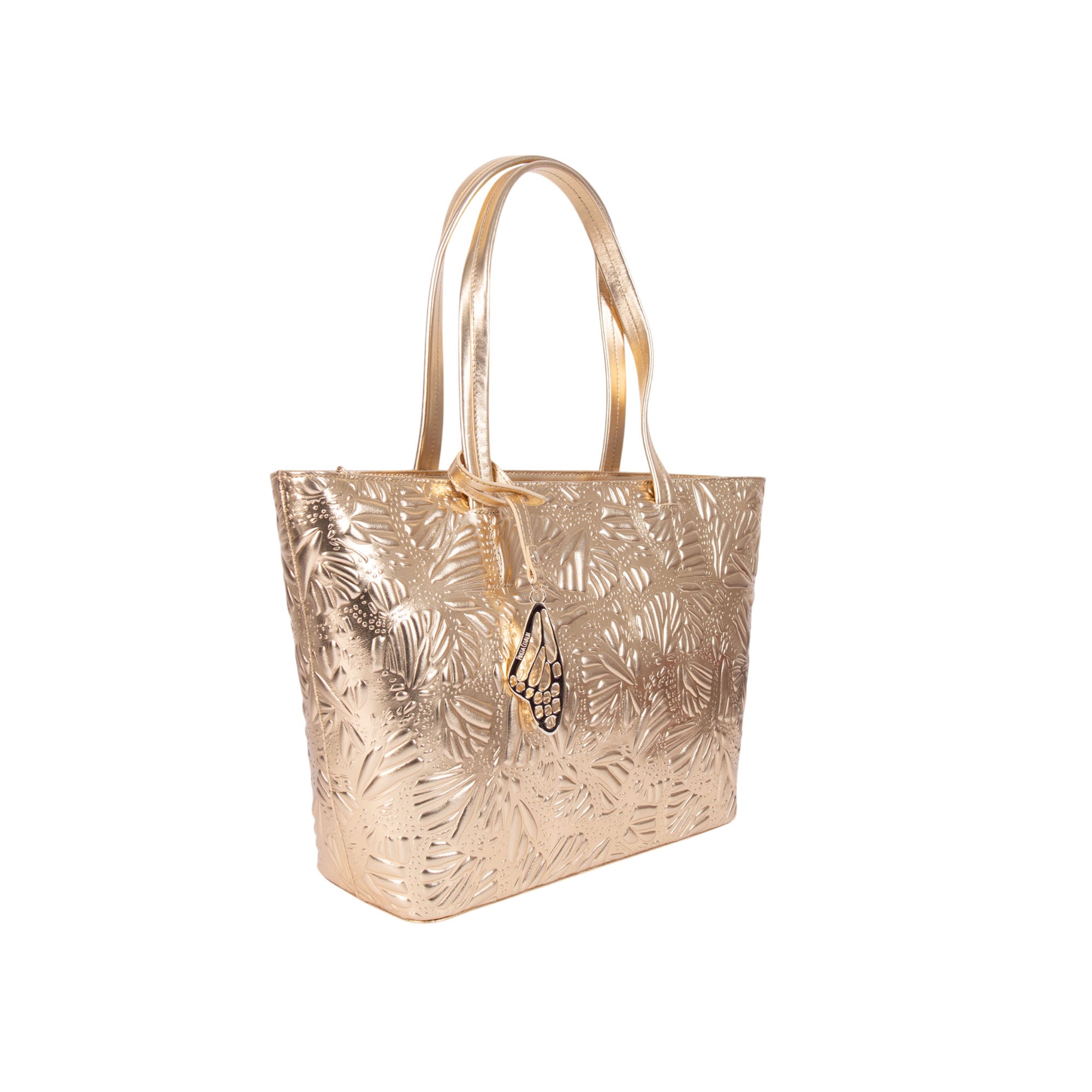 Tote K'iin de Piel Grabado Mariposa