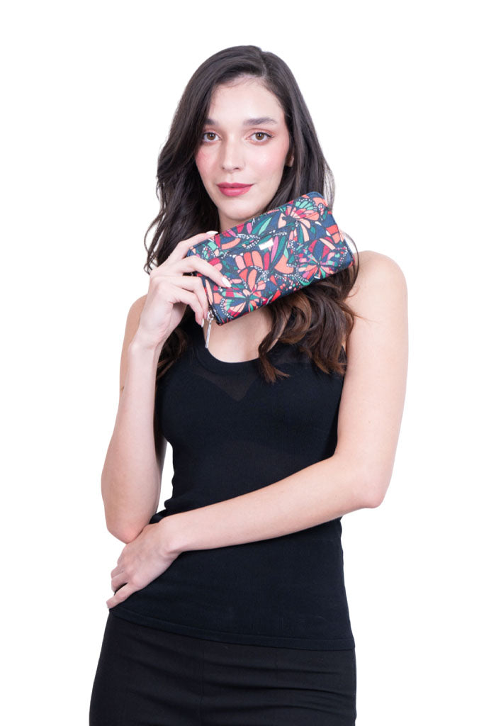 Cartera Grande Vuelo de Mariposa Verde/Rosa