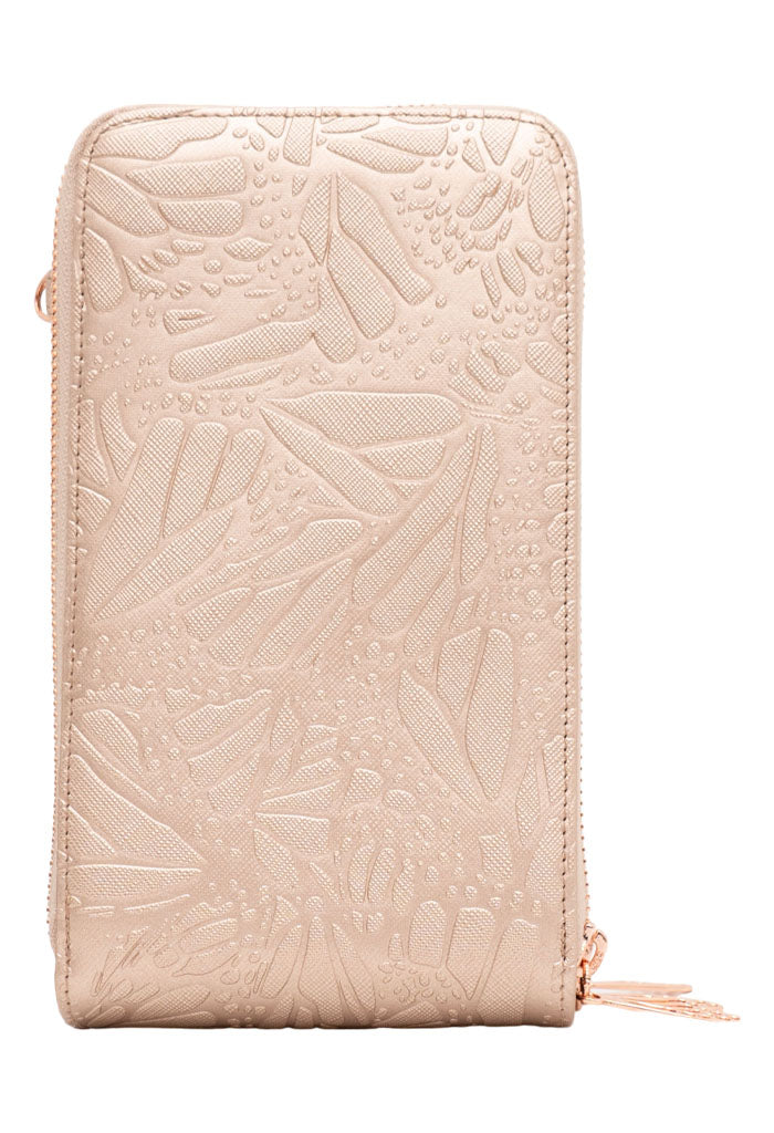 Porta Celular Naab Saffiano Grabado Mariposa