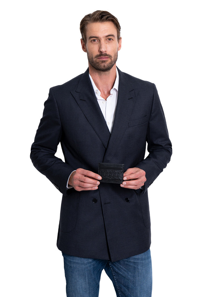 Tarjetero Kuxtal de Piel Grabado Tzompantli