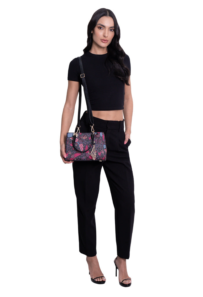 Mini Satchel Kaxan Saffiano Colibrí