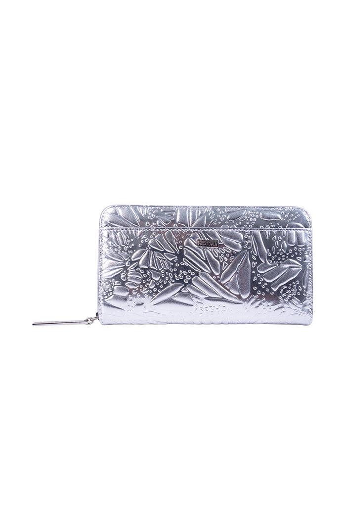 Cartera Grande Piel Grabado Mariposa