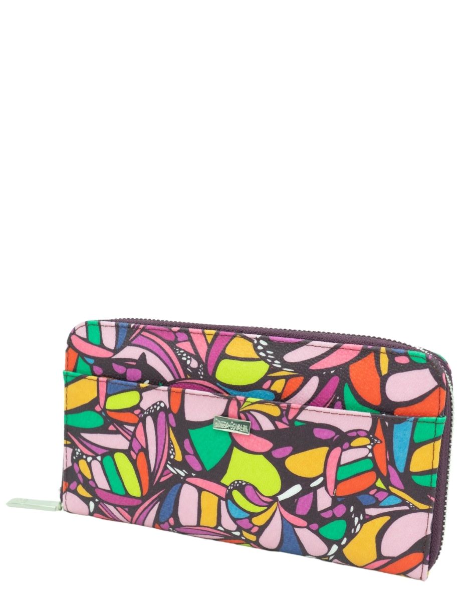 Cartera Grande Vinil Mariposa Abstracta