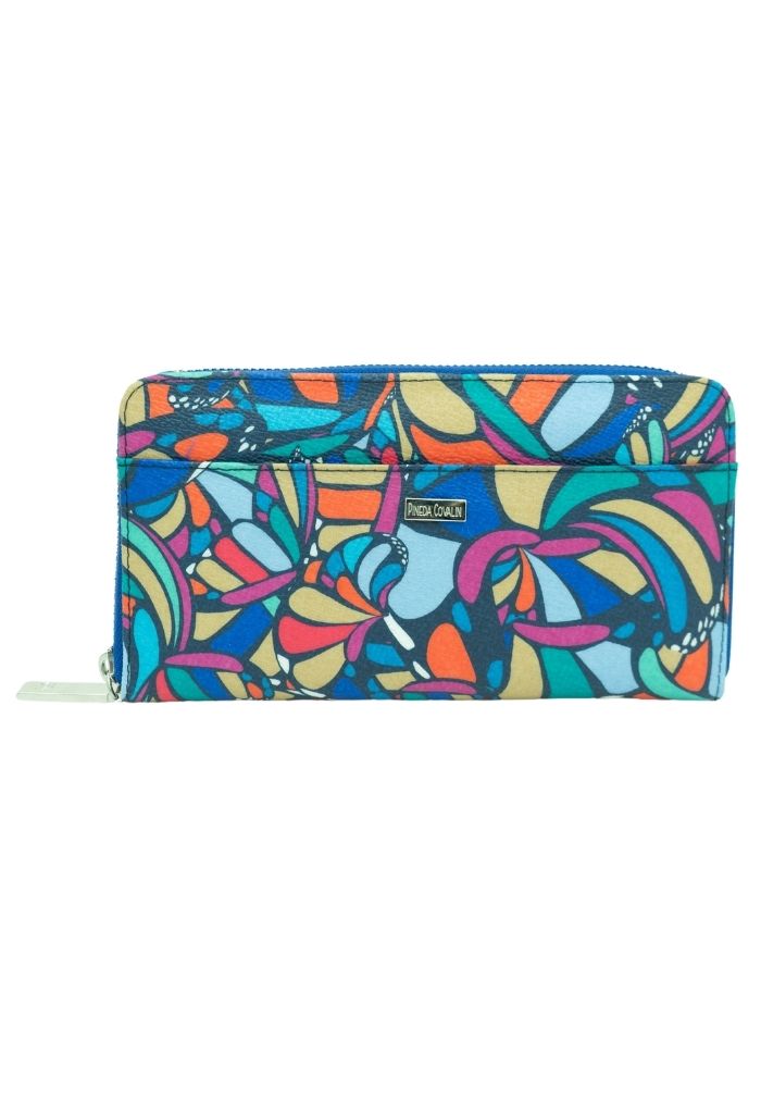 Cartera Grande Vinil Mariposa Abstracta