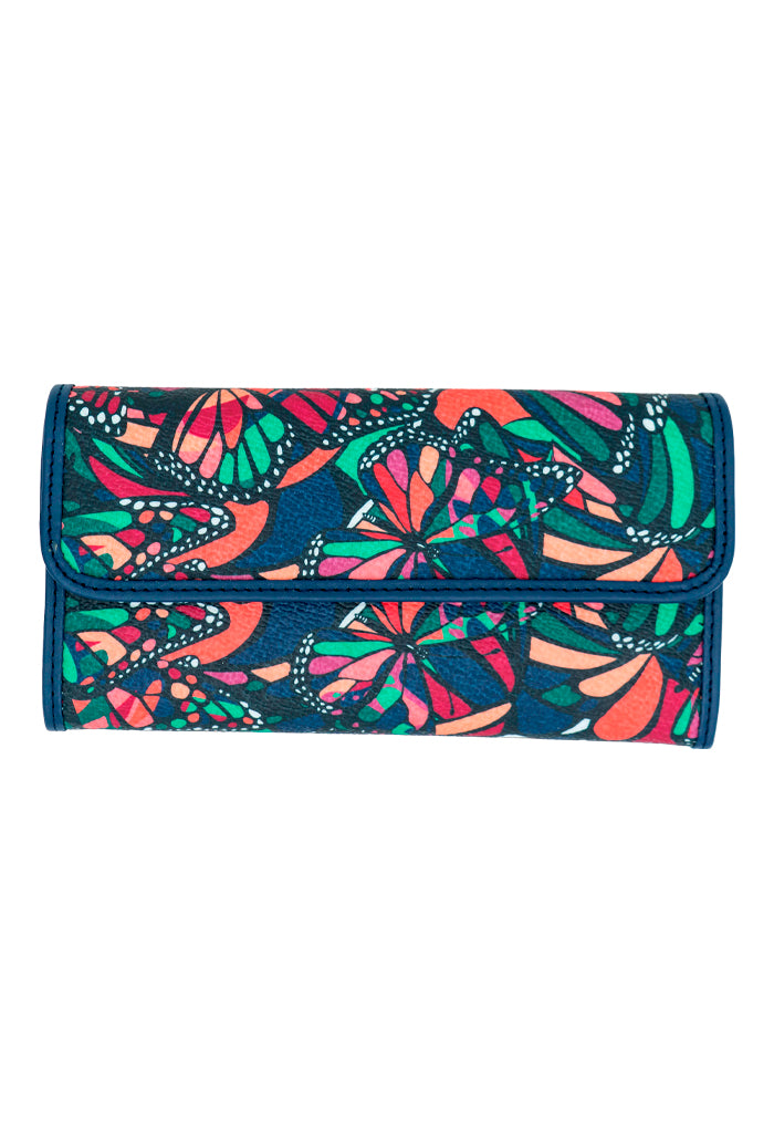 Cartera Bolsillo Negro Vuelo de Mariposa Rojo