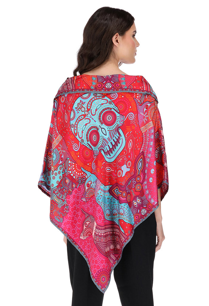 Poncho Día de Muertos Mictlán