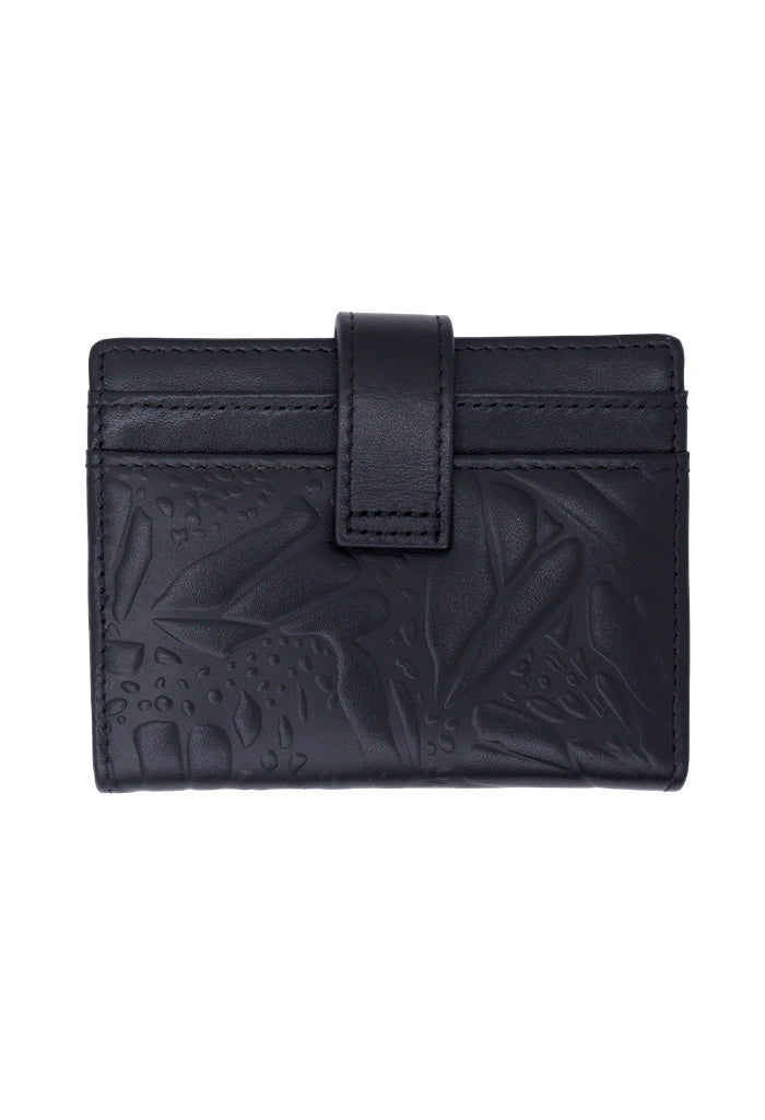 Tarjetero Meent de Piel Grabado Mariposa