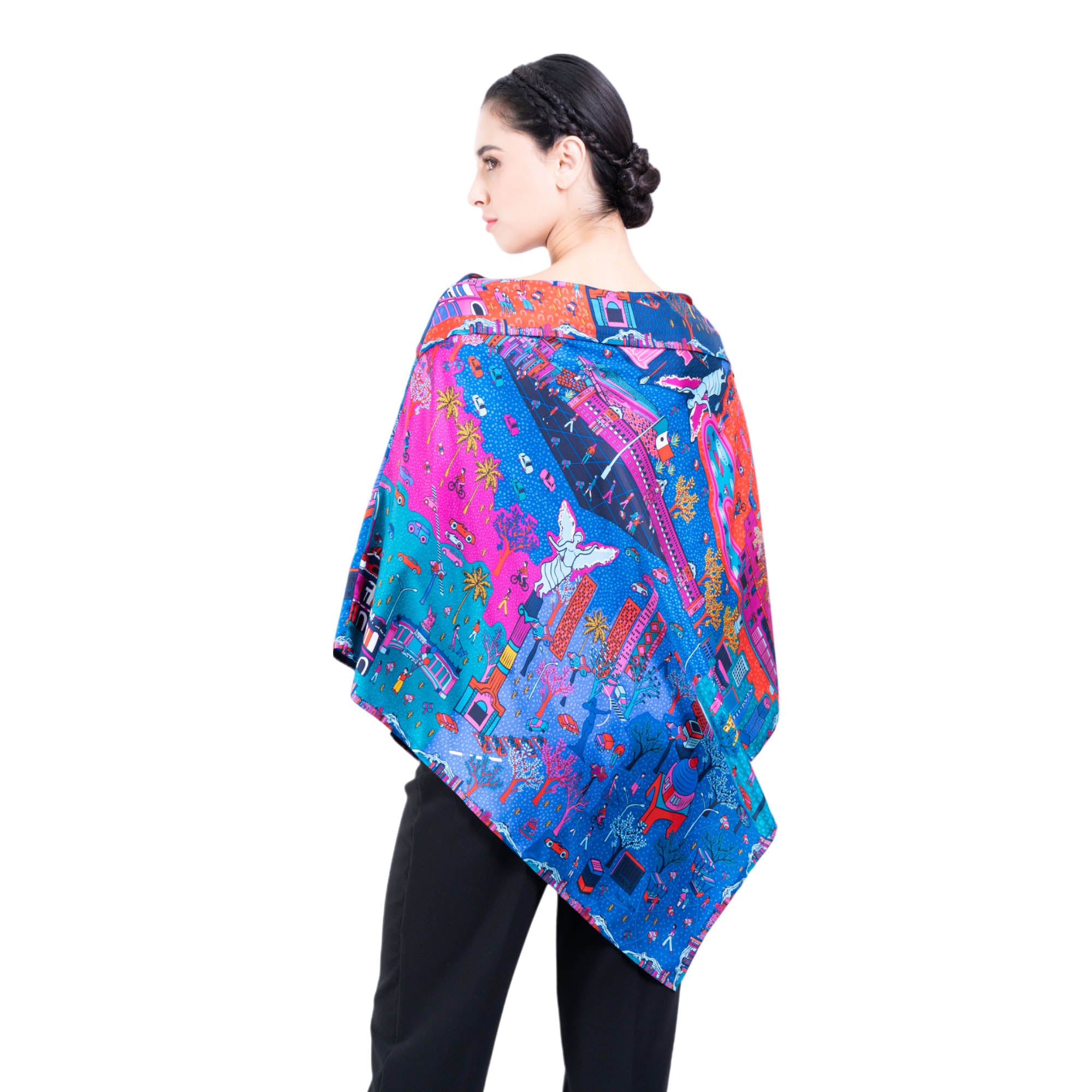 Poncho Mi Ciudad a Color