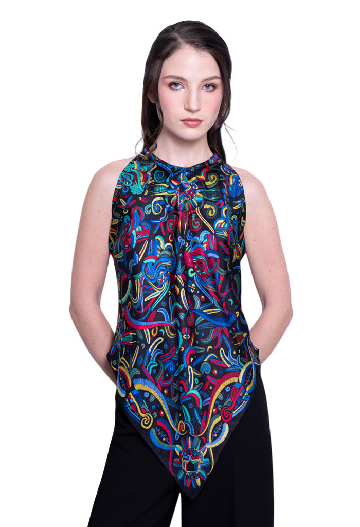 Blusa Cuello Ajustable Quetzalcóatl