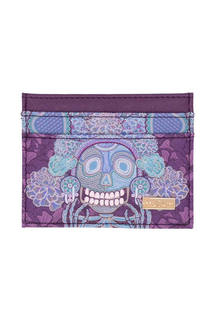 Tarjetero Kuxtal Saffiano Día de Muertos Catrina