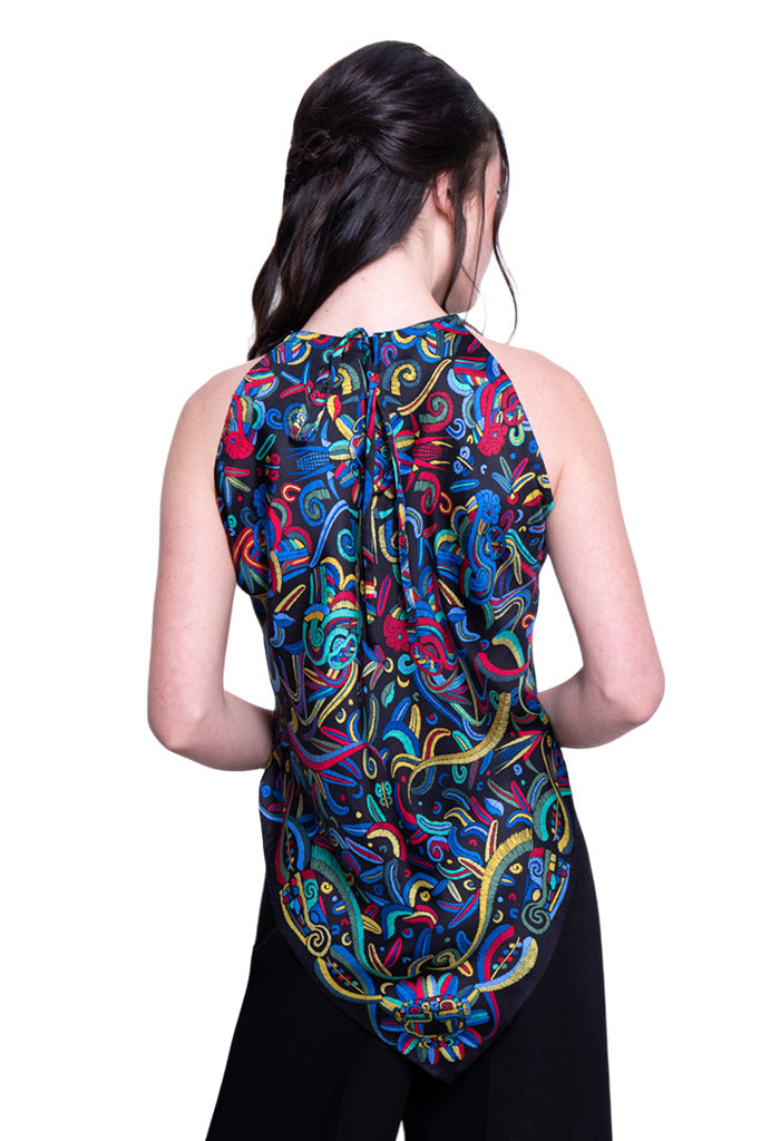 Blusa Cuello Ajustable Quetzalcóatl