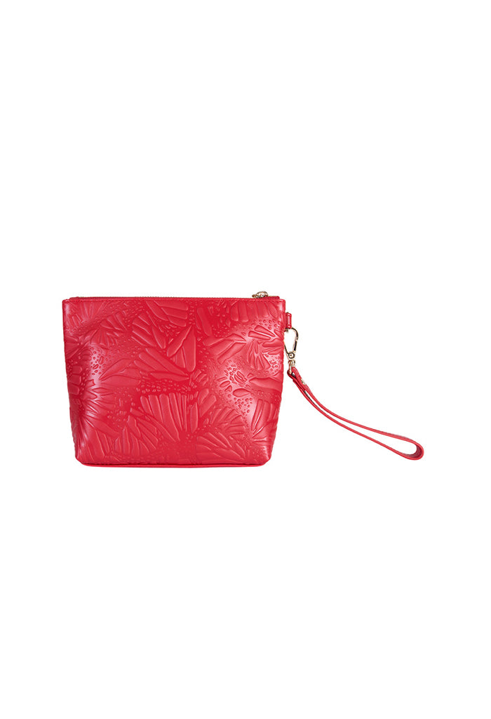 Cosmetiquera Piix de Piel Grabado Mariposa